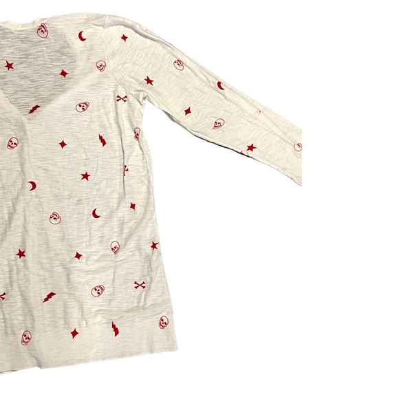 TORRID Cardigan Skulls Lightning Bolt Star Crossbones, size 2x, white and red - Picture 15 of 16